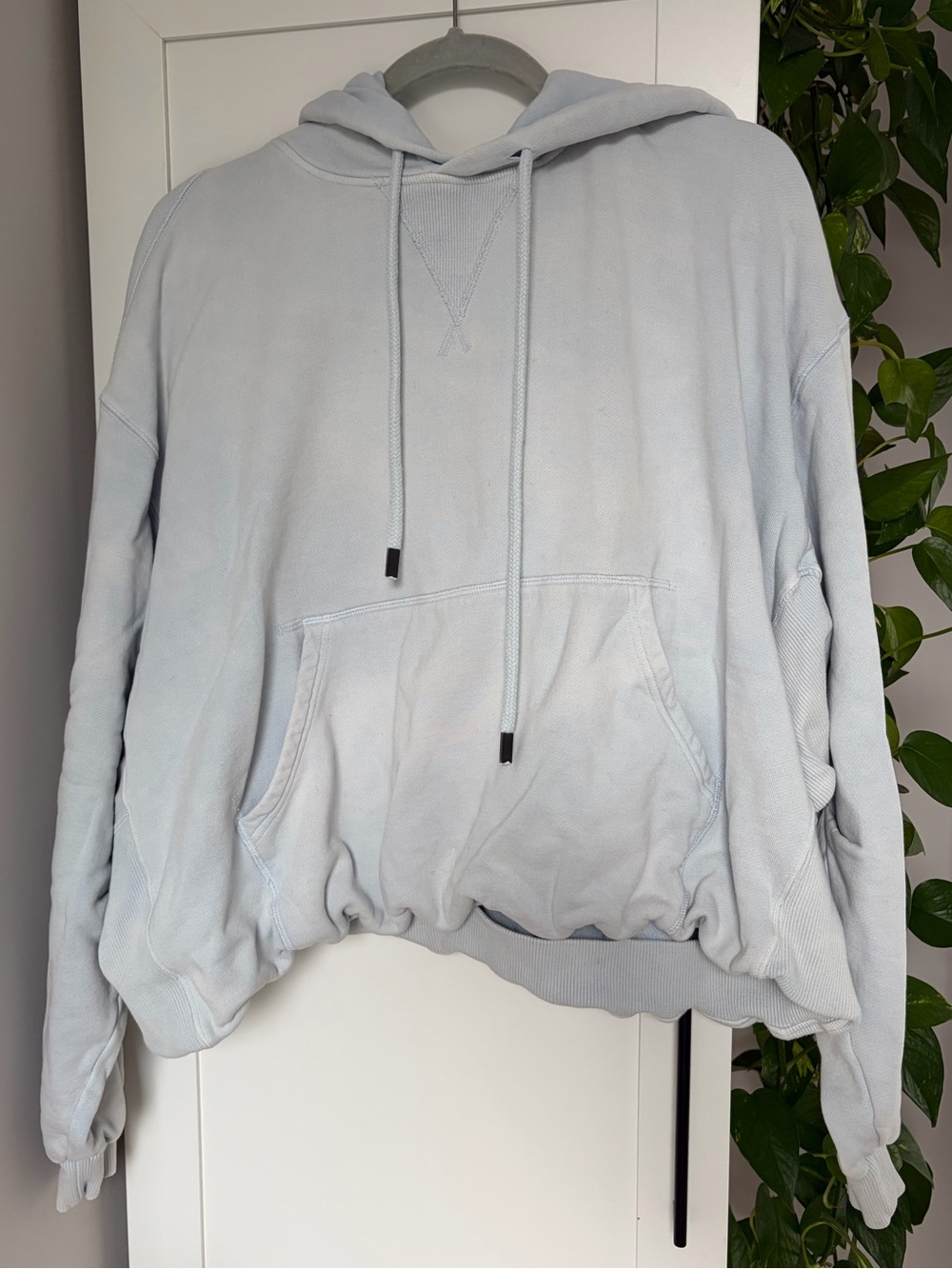 R13 Pale Blue Oversized Hooded Sweatshirt